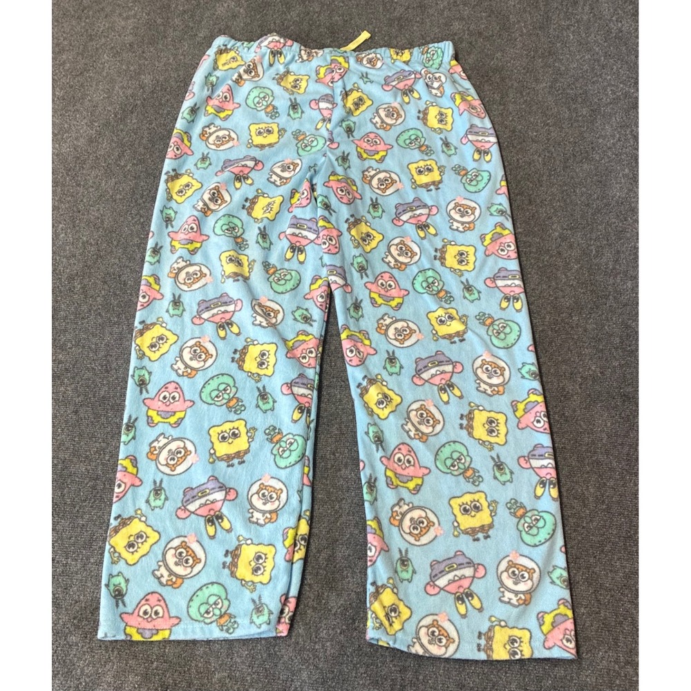 SpongeBob SquarePants Sleep Pants‎ 2X Blue Fleece Character Print NWT
